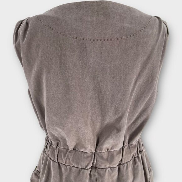 Coquille Brown Anthropologie Cargo Pockets Utility Cinched Waist Sheath Dress M - Picture 8 of 13